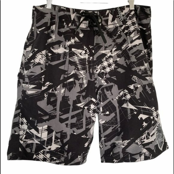 Ocean Core Swim Board Shorts Black Grey White Size 36 - Picture 1 of 9